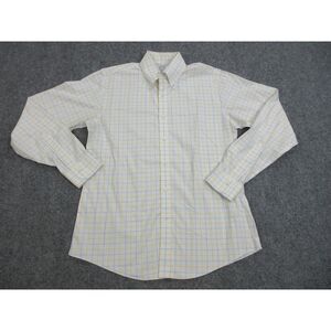 Brooks‎ Brothers Shirt Mens 15 White Plaid Button Up Preppy Regent Stretch